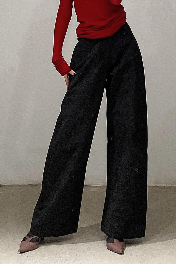 SWAYING/KNIT Crease Cocoon Wide Leg Pants SW22AW3B30 Black PS51
